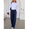 image:imageAleumdr Womens Wide Legs Sweatpants Fleece Lined High Waisted Baggy Pants 2026 Trendy Casual Athletic Joggers with PocketsNavy Blue