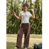 image:imageAleumdr Womens Wide Legs Sweatpants Fleece Lined High Waisted Baggy Pants 2026 Trendy Casual Athletic Joggers with PocketsPurple