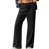 image:imageAleumdr Womens Wide Leg Sweatpants High Waisted Loose Lounge Pants with PocketsA1 Black