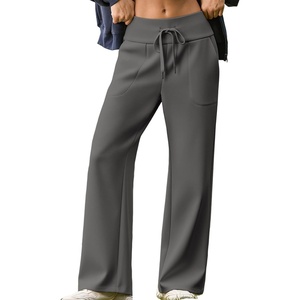 image:imageAleumdr Womens Wide Leg Sweatpants High Waisted Loose Lounge Pants with PocketsA7 Dark Grey