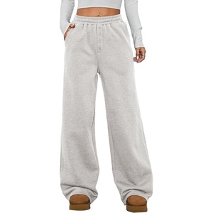 image:imageAleumdr Womens Wide Legs Sweatpants Fleece Lined High Waisted Baggy Pants 2026 Trendy Casual Athletic Joggers with PocketsLight Grey