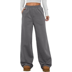 image:imageAleumdr Womens Wide Legs Sweatpants Fleece Lined High Waisted Baggy Pants 2026 Trendy Casual Athletic Joggers with PocketsMedium Grey