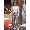 image:imageAleumdr Womens Baggy Sweatpants Elastic Waist Wide Leg Lounge Pajama Pants  With Pockets PJ Bottom Track Travel Pant Elastic Waist Loose Fit Straight Leg Color Block 28 Inseam All Seasons WearA3 Grey Maple Leaf
