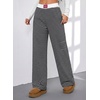 image:imageAleumdr Womens Baggy Sweatpants Elastic Waist Wide Leg Lounge Pajama Pants  With Pockets PJ Bottom Track Travel Pant Elastic Waist Loose Fit Straight Leg Color Block 28 Inseam All Seasons WearA1 Black Stripe
