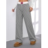 image:imageAleumdr Womens Baggy Sweatpants Elastic Waist Wide Leg Lounge Pajama Pants  With Pockets PJ Bottom Track Travel Pant Elastic Waist Loose Fit Straight Leg Color Block 28 Inseam All Seasons WearA4 Black Plaid