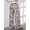 image:imageAleumdr Womens Baggy Sweatpants Elastic Waist Wide Leg Lounge Pajama Pants  With Pockets PJ Bottom Track Travel Pant Elastic Waist Loose Fit Straight Leg Color Block 28 Inseam All Seasons WearA3 Grey Maple Leaf