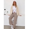 image:imageAleumdr Womens Baggy Sweatpants Elastic Waist Wide Leg Lounge Pajama Pants  With Pockets PJ Bottom Track Travel Pant Elastic Waist Loose Fit Straight Leg Color Block 28 Inseam All Seasons WearA5 Yellow Stripe