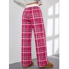 image:imageAleumdr Womens Baggy Sweatpants Elastic Waist Wide Leg Lounge Pajama Pants  With Pockets PJ Bottom Track Travel Pant Elastic Waist Loose Fit Straight Leg Color Block 28 Inseam All Seasons WearA6 Rose Red