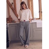 image:imageAleumdr Womens Baggy Sweatpants Elastic Waist Wide Leg Lounge Pajama Pants  With Pockets PJ Bottom Track Travel Pant Elastic Waist Loose Fit Straight Leg Color Block 28 Inseam All Seasons WearA4 Black Plaid