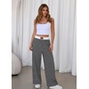 image:imageAleumdr Womens Baggy Sweatpants Elastic Waist Wide Leg Lounge Pajama Pants  With Pockets PJ Bottom Track Travel Pant Elastic Waist Loose Fit Straight Leg Color Block 28 Inseam All Seasons WearA1 Black Stripe