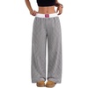 image:imageAleumdr Womens Baggy Sweatpants Elastic Waist Wide Leg Lounge Pajama Pants  With Pockets PJ Bottom Track Travel Pant Elastic Waist Loose Fit Straight Leg Color Block 28 Inseam All Seasons WearA4 Black Plaid