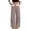 image:imageAleumdr Womens Baggy Sweatpants Elastic Waist Wide Leg Lounge Pajama Pants  With Pockets PJ Bottom Track Travel Pant Elastic Waist Loose Fit Straight Leg Color Block 28 Inseam All Seasons WearA5 Yellow Stripe