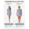 image:imageAleumdr One Piece Swimdress Swimsuit for Women Tummy Control Split Swim Dress Skirt Bathing Suit with PocketsBlue Flower