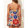 image:imageAleumdr One Piece Swimdress Swimsuit for Women Tummy Control Split Swim Dress Skirt Bathing Suit with PocketsFloral Red
