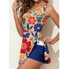 image:imageAleumdr One Piece Swimdress Swimsuit for Women Tummy Control Split Swim Dress Skirt Bathing Suit with PocketsFloral Red