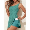 image:imageAleumdr One Piece Swimdress Swimsuit for Women Tummy Control Split Swim Dress Skirt Bathing Suit with PocketsGreen