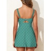 image:imageAleumdr One Piece Swimdress Swimsuit for Women Tummy Control Split Swim Dress Skirt Bathing Suit with PocketsGreen