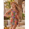 image:imageAleumdr One Piece Swimdress Swimsuit for Women Tummy Control Split Swim Dress Skirt Bathing Suit with PocketsRed Flower