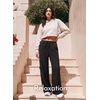 image:imageAleumdr Women Block Texture Wide Leg Sweatpants Fall High Waisted Cargo Pants Drawstring Casual Lounge Pants with PocketsBlack