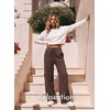 image:imageAleumdr Women Block Texture Wide Leg Sweatpants Fall High Waisted Cargo Pants Drawstring Casual Lounge Pants with PocketsCoffee