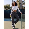 image:imageAleumdr Women Block Texture Wide Leg Sweatpants Fall High Waisted Cargo Pants Drawstring Casual Lounge Pants with PocketsGrey Carbon