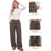 image:imageAleumdr Womens Plaid Wide Leg Sweatpants Gingham Baggy Lounge Pajama Pants  Plaid Checkered Pants Baggy Lounge Pants with Pockets Drawstring Elastic Wait For Spring Fall Comfy Loose Fit PJ BottomA3 Brown