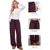 image:imageAleumdr Womens Plaid Wide Leg Sweatpants Gingham Baggy Lounge Pajama Pants  Plaid Checkered Pants Baggy Lounge Pants with Pockets Drawstring Elastic Wait For Spring Fall Comfy Loose Fit PJ BottomA7 Red Blue