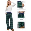 image:imageAleumdr Womens Plaid Wide Leg Sweatpants Gingham Baggy Lounge Pajama Pants  Plaid Checkered Pants Baggy Lounge Pants with Pockets Drawstring Elastic Wait For Spring Fall Comfy Loose Fit PJ BottomA6 Green
