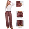 image:imageAleumdr Womens Plaid Wide Leg Sweatpants Gingham Baggy Lounge Pajama Pants  Plaid Checkered Pants Baggy Lounge Pants with Pockets Drawstring Elastic Wait For Spring Fall Comfy Loose Fit PJ BottomA5 Red
