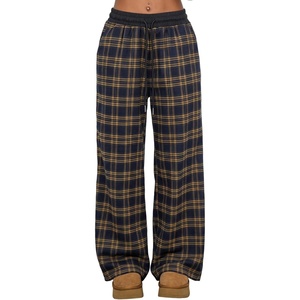 image:imageAleumdr Womens Plaid Wide Leg Sweatpants Gingham Baggy Lounge Pajama Pants  Plaid Checkered Pants Baggy Lounge Pants with Pockets Drawstring Elastic Wait For Spring Fall Comfy Loose Fit PJ BottomA4 Yellow