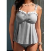 image:imageAleumdr Womens Two Piece Tankini Set Ruffle Tie Knot 2026 Summer Swimwear  Printed Swim Tank Top with Brief V Neck Bathing Suits for Womens Ruched Retro SwimsuitsBlack Striped