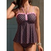 image:imageAleumdr Womens Two Piece Tankini Set Ruffle Tie Knot 2026 Summer Swimwear  Printed Swim Tank Top with Brief V Neck Bathing Suits for Womens Ruched Retro SwimsuitsBrown