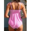 image:imageAleumdr Womens Two Piece Tankini Set Ruffle Tie Knot 2026 Summer Swimwear  Printed Swim Tank Top with Brief V Neck Bathing Suits for Womens Ruched Retro SwimsuitsPink Striped