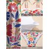 image:imageAleumdr Womens Two Piece Tankini Set Ruffle Tie Knot 2026 Summer Swimwear  Printed Swim Tank Top with Brief V Neck Bathing Suits for Womens Ruched Retro SwimsuitsRed Floral