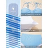 image:imageAleumdr Womens Two Piece Tankini Set Ruffle Tie Knot 2026 Summer Swimwear  Printed Swim Tank Top with Brief V Neck Bathing Suits for Womens Ruched Retro SwimsuitsBlue Striped