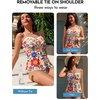 image:imageAleumdr Womens Two Piece Tankini Set Ruffle Tie Knot 2026 Summer Swimwear  Printed Swim Tank Top with Brief V Neck Bathing Suits for Womens Ruched Retro SwimsuitsRed Floral